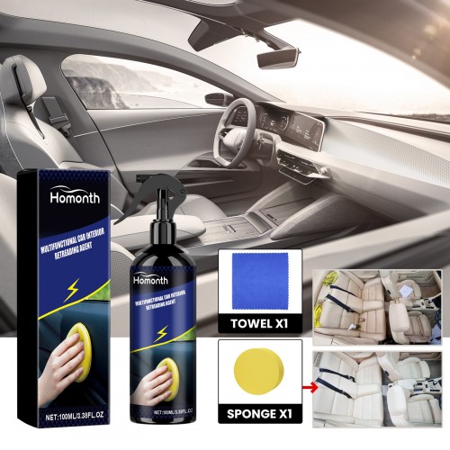 Homonth Car Plastic Refurbished Plating Crystal Coating Agent Wax Panel Auto Interior Car Plastic Renovated Coating Retreading Agent 100ml